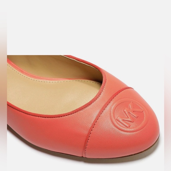 NWOB Michael Kors MK Logo Ballet Flats in Coral Pink - Picture 2 of 10